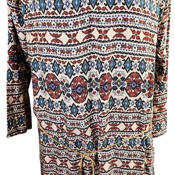 Catwalk Shift Boho Hippie Dress Size Small Belted Feather - Picture 6 of 11